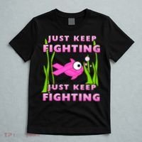 Just Keep Fighting Funny Breast Cancer T-Shirt thumb 5