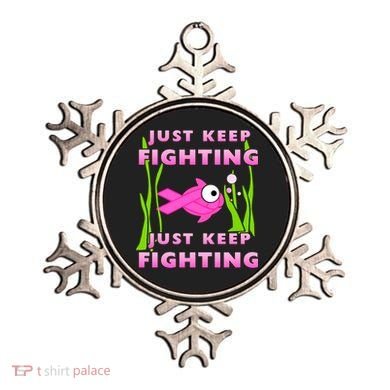 Just Keep Fighting Funny Breast Cancer Ornament