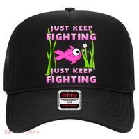 Just Keep Fighting Funny Breast Cancer Hat thumb 0