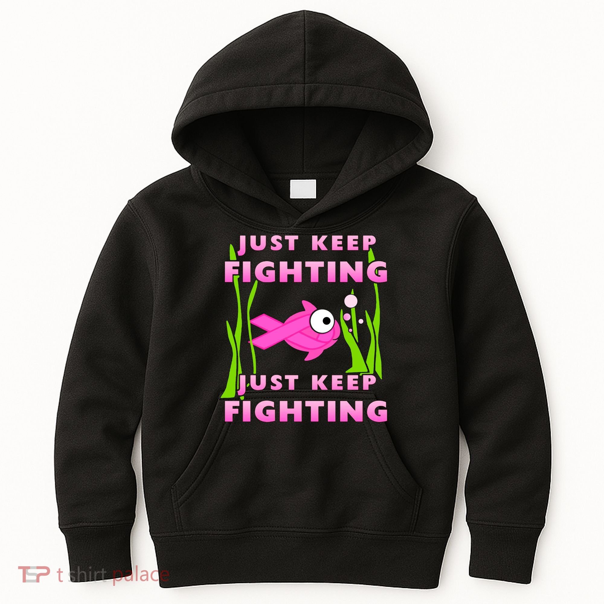Just Keep Fighting Funny Breast Cancer Kids Hoodie