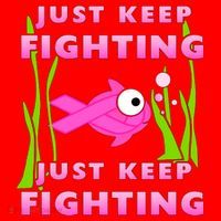 Just Keep Fighting Funny Breast Cancer Santa Hat thumb 1
