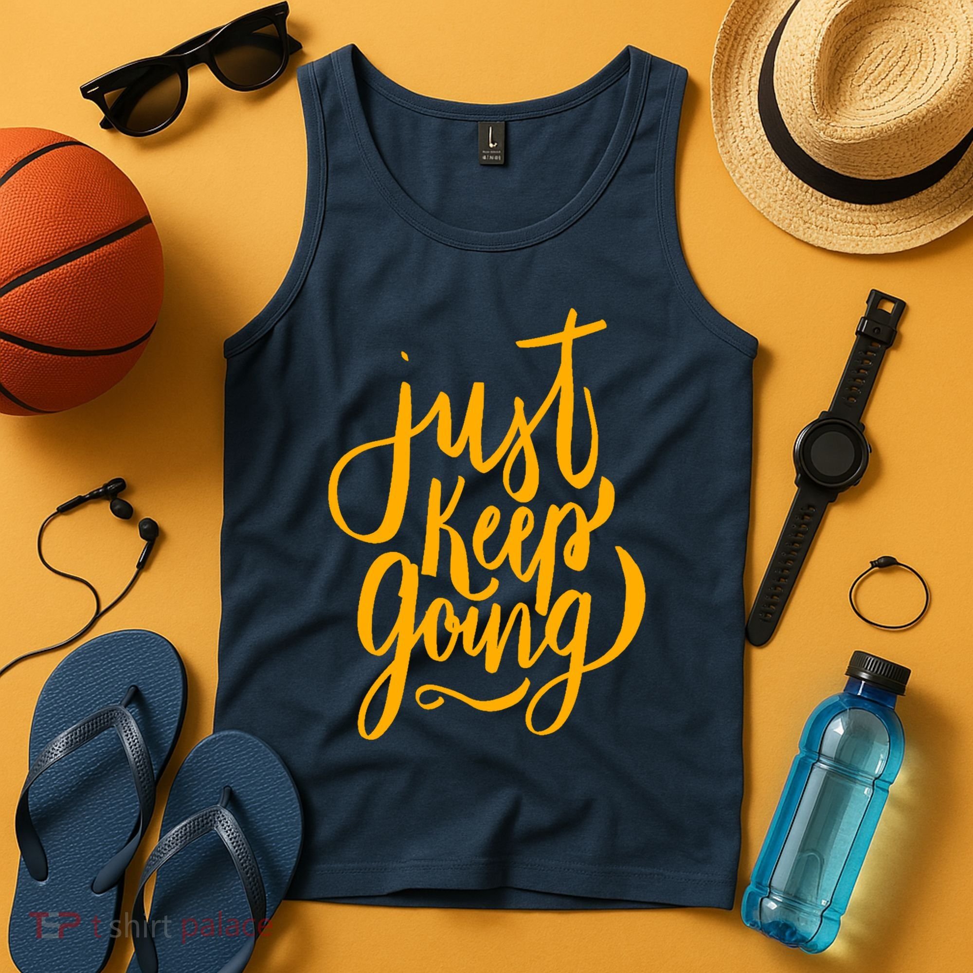 Just Keep Going Motivational Quote Tank Top