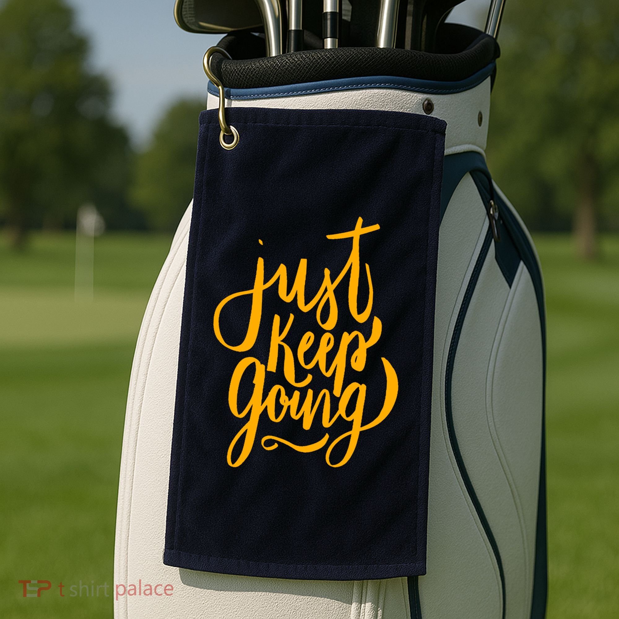 Just Keep Going Motivational Quote Golf Towel