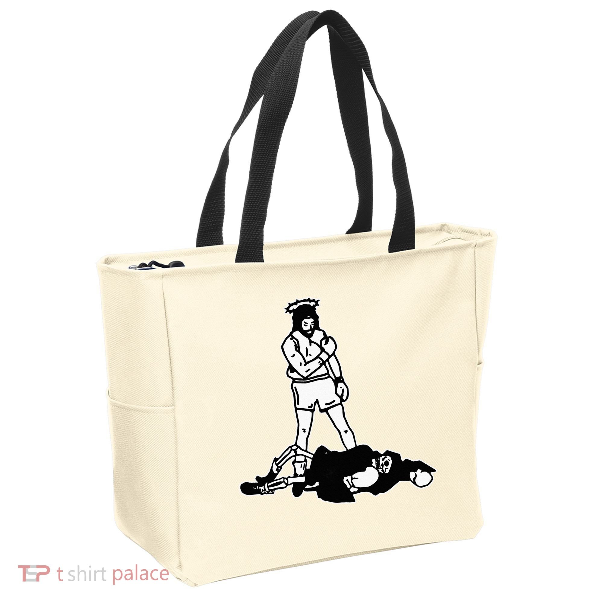 Jesus Knockout Grim Reaper X Jesus Conquers Death Boxing Tote Bag
