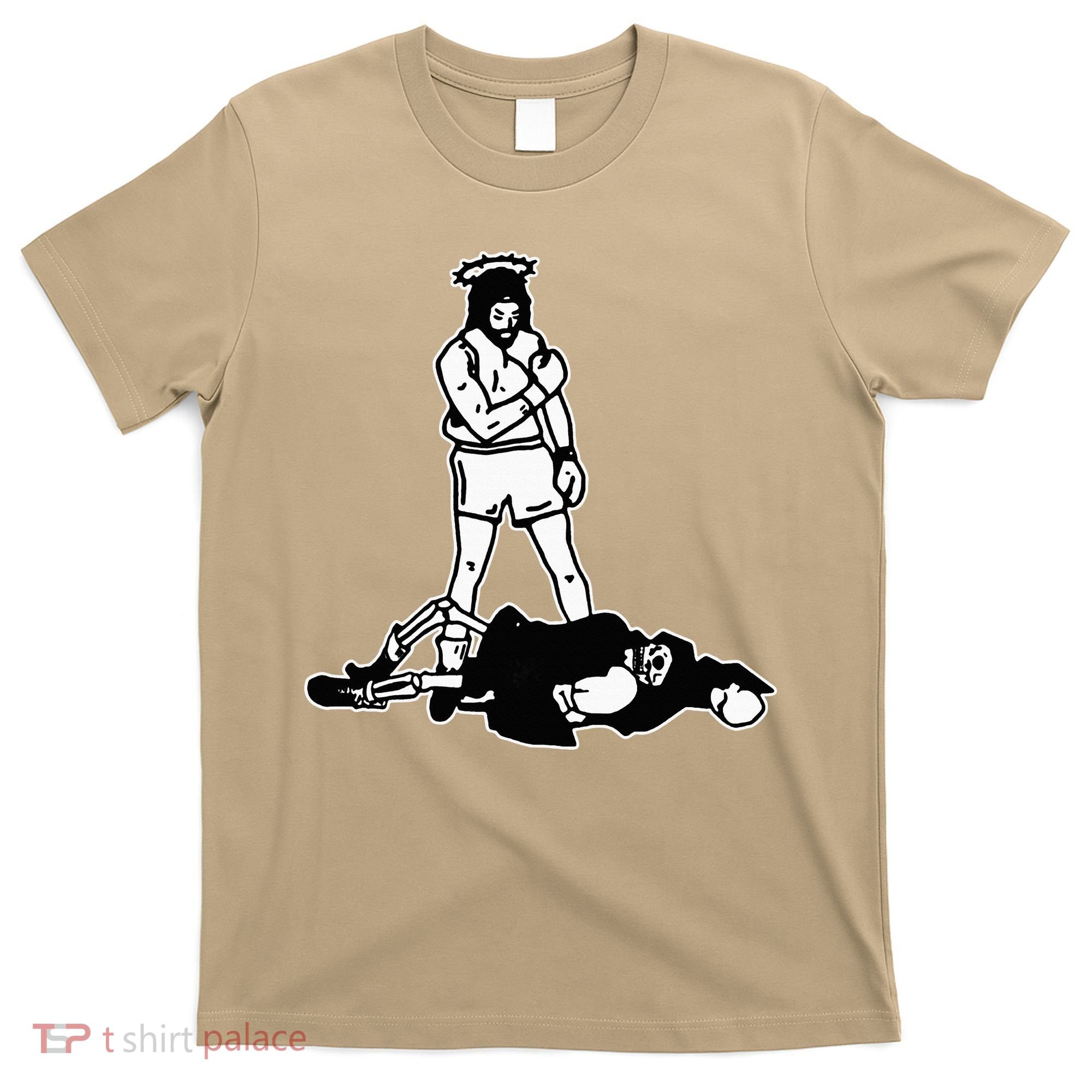 Jesus Knockout Grim Reaper X Jesus Conquers Death Boxing T-Shirt
