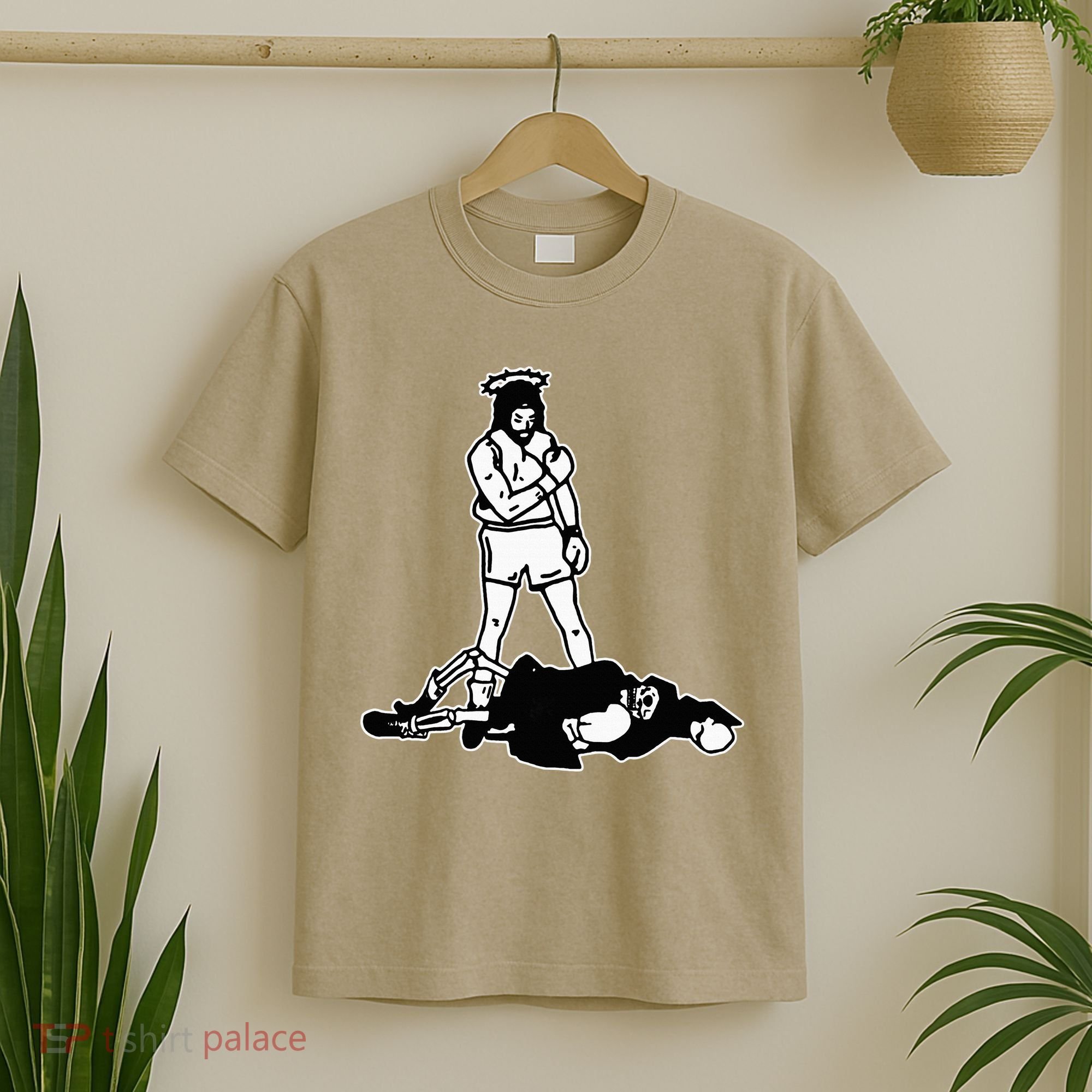Jesus Knockout Grim Reaper X Jesus Conquers Death Boxing T-Shirt