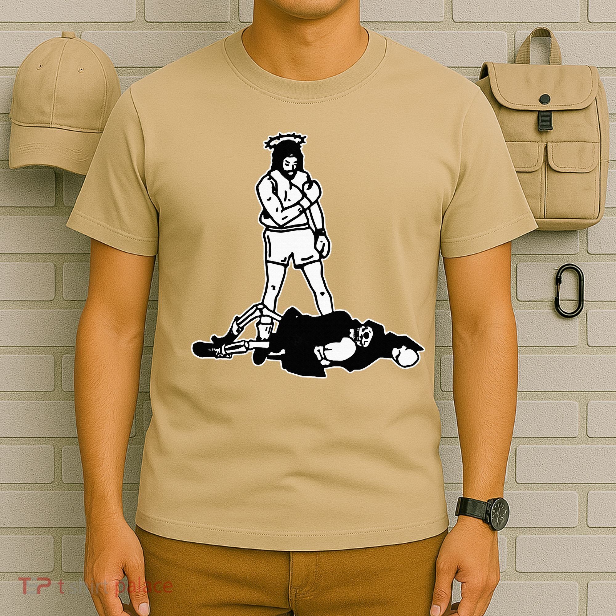 Jesus Knockout Grim Reaper X Jesus Conquers Death Boxing T-Shirt