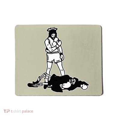 Jesus Knockout Grim Reaper X Jesus Conquers Death Boxing Mousepad