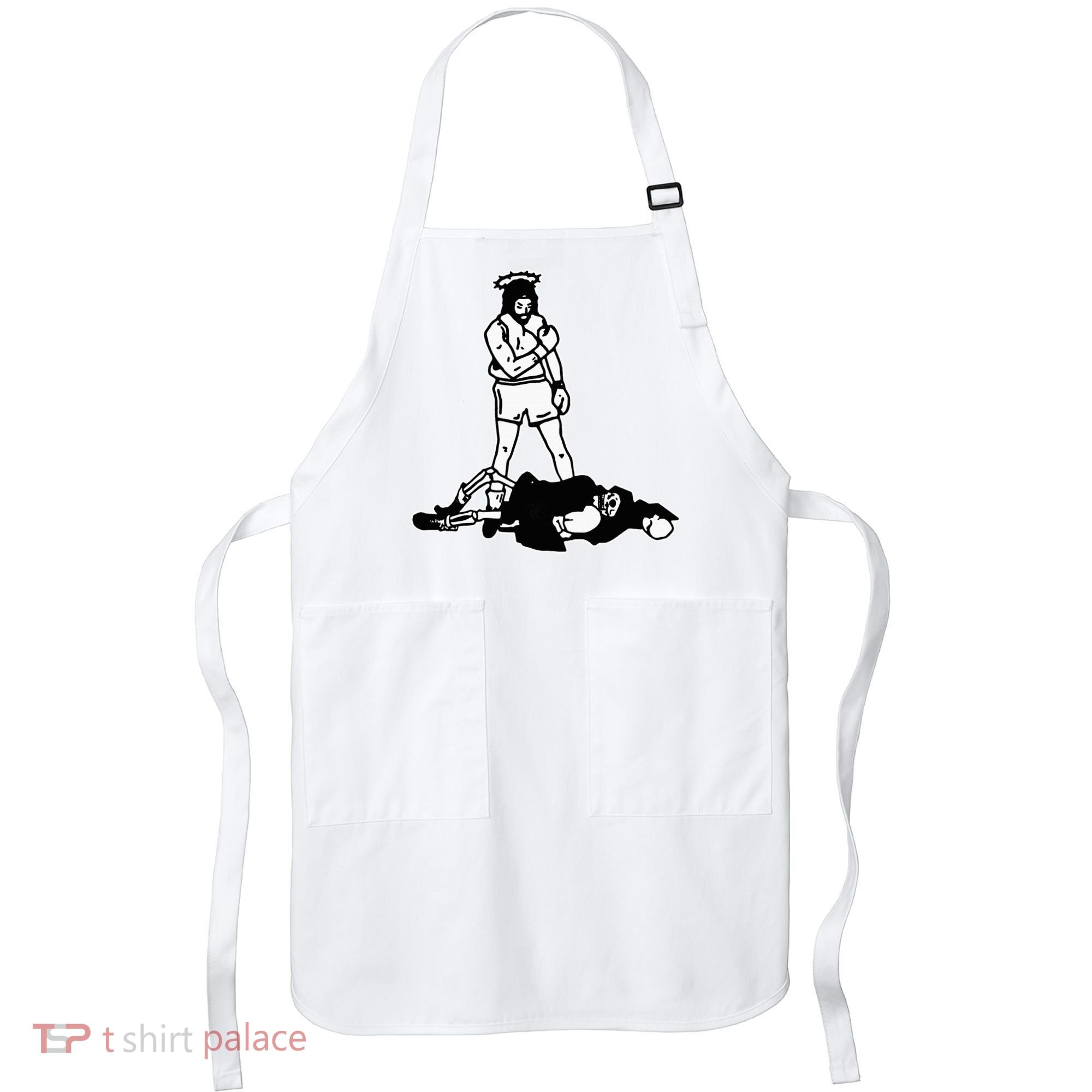 Jesus Knockout Grim Reaper X Jesus Conquers Death Boxing Apron