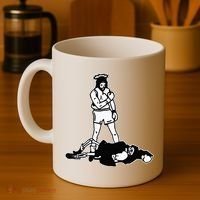 Jesus Knockout Grim Reaper X Jesus Conquers Death Boxing Coffee Mug thumb 4