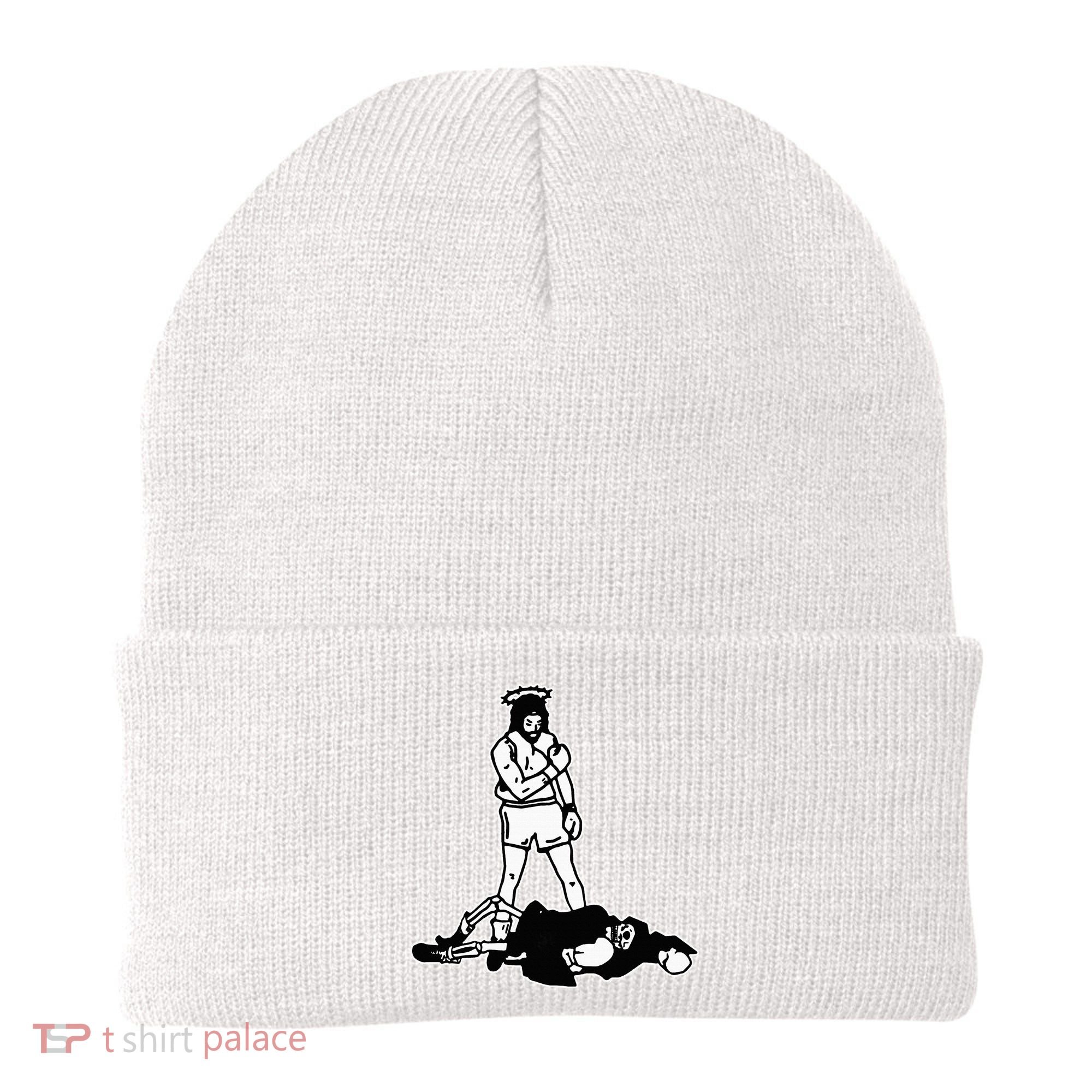 Jesus Knockout Grim Reaper X Jesus Conquers Death Boxing Beanie