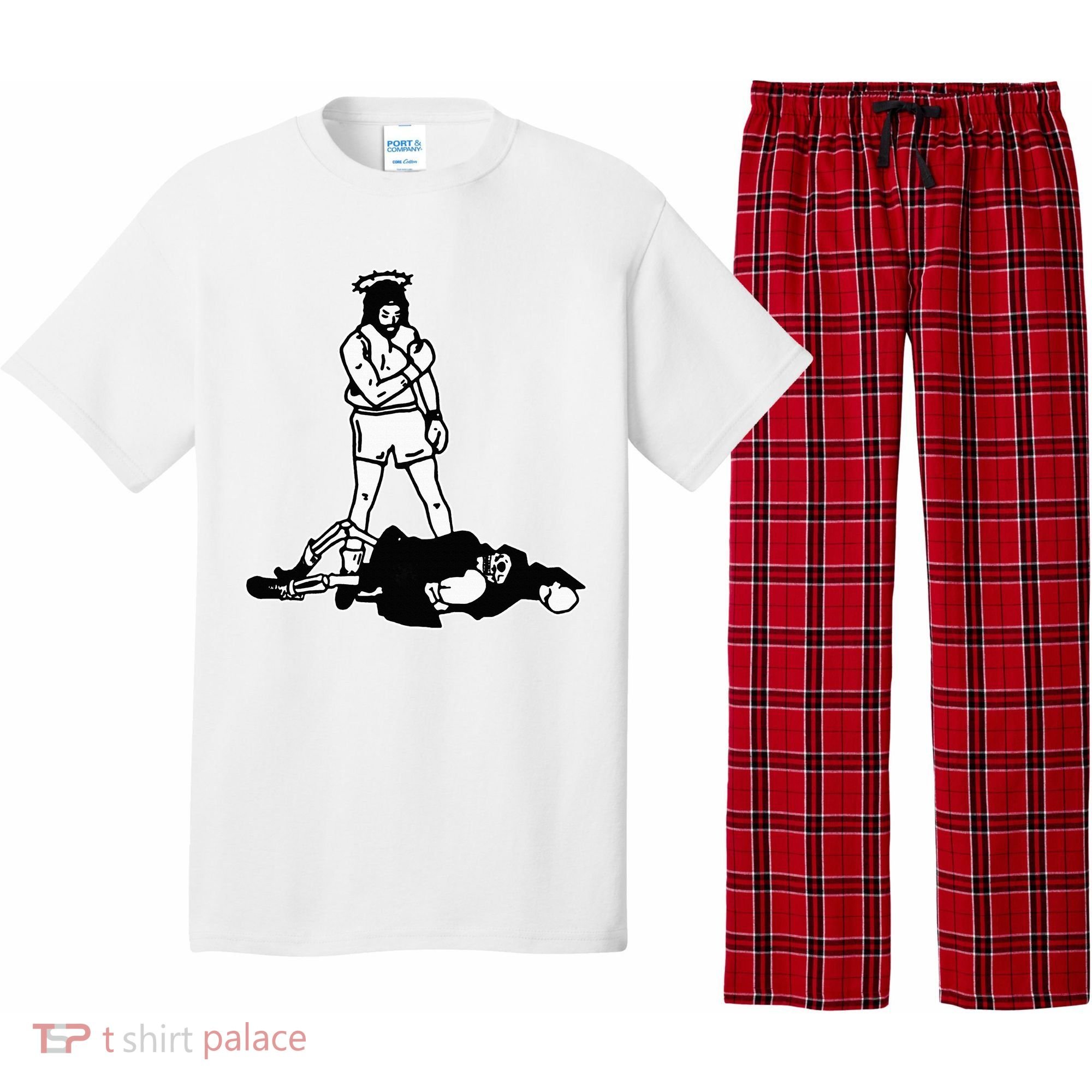 Jesus Knockout Grim Reaper X Jesus Conquers Death Boxing Pajama Set