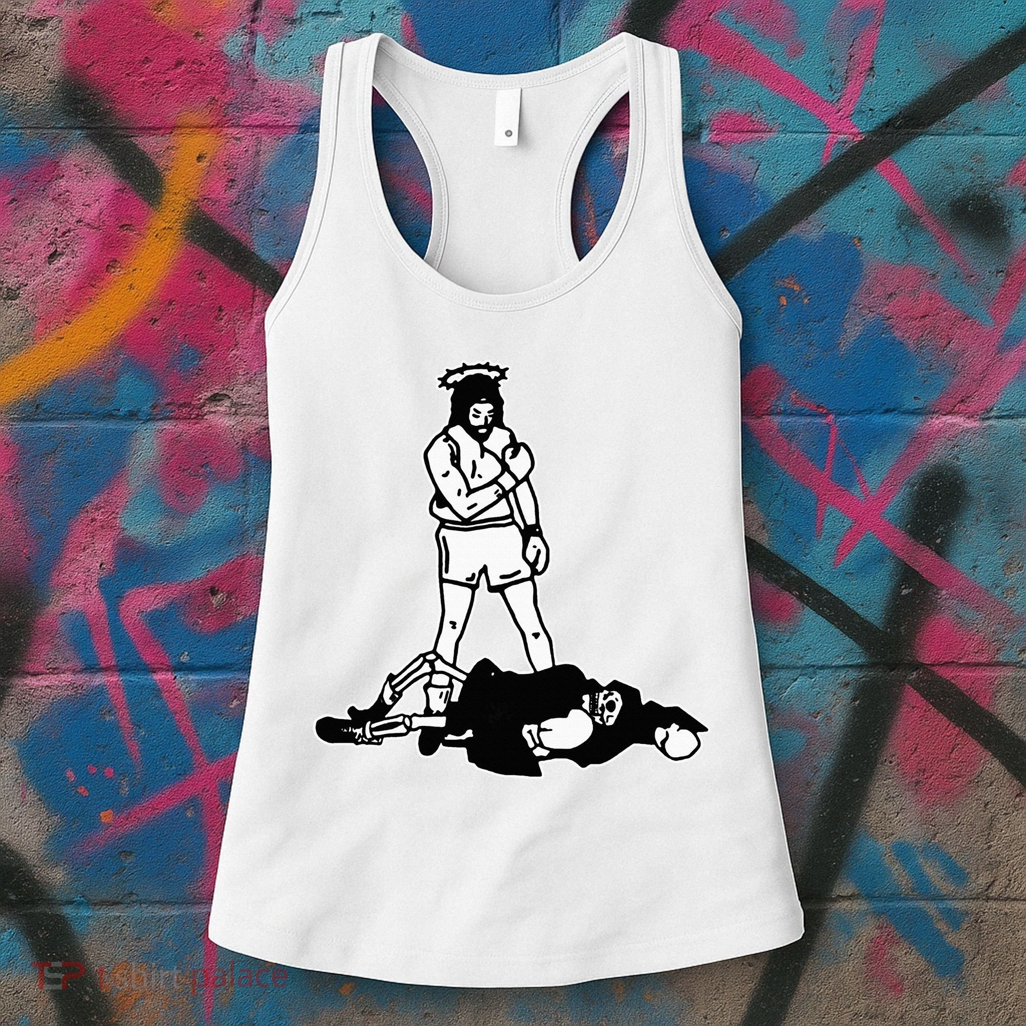 Jesus Knockout Grim Reaper X Jesus Conquers Death Boxing Women's Tank Top