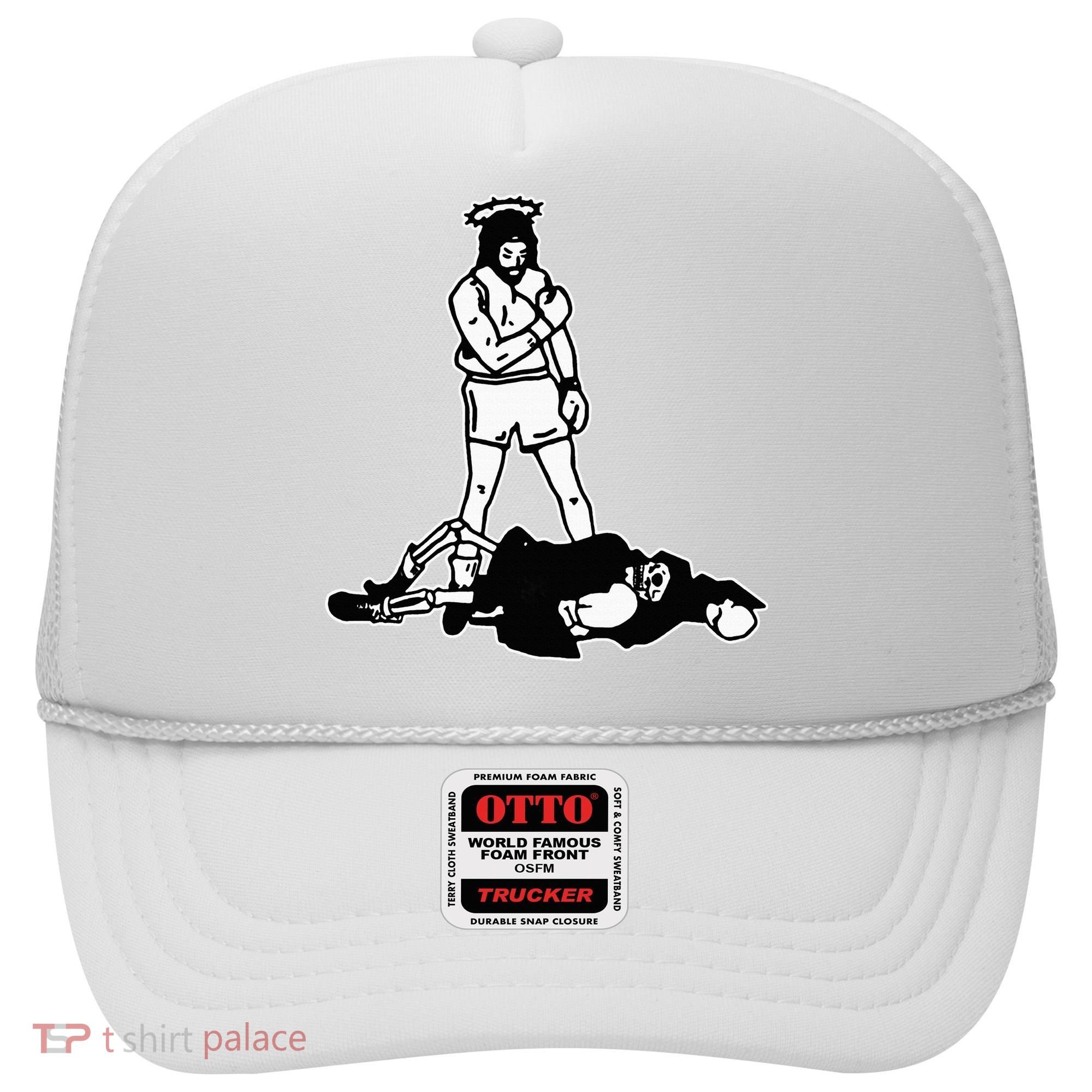 Jesus Knockout Grim Reaper X Jesus Conquers Death Boxing Hat