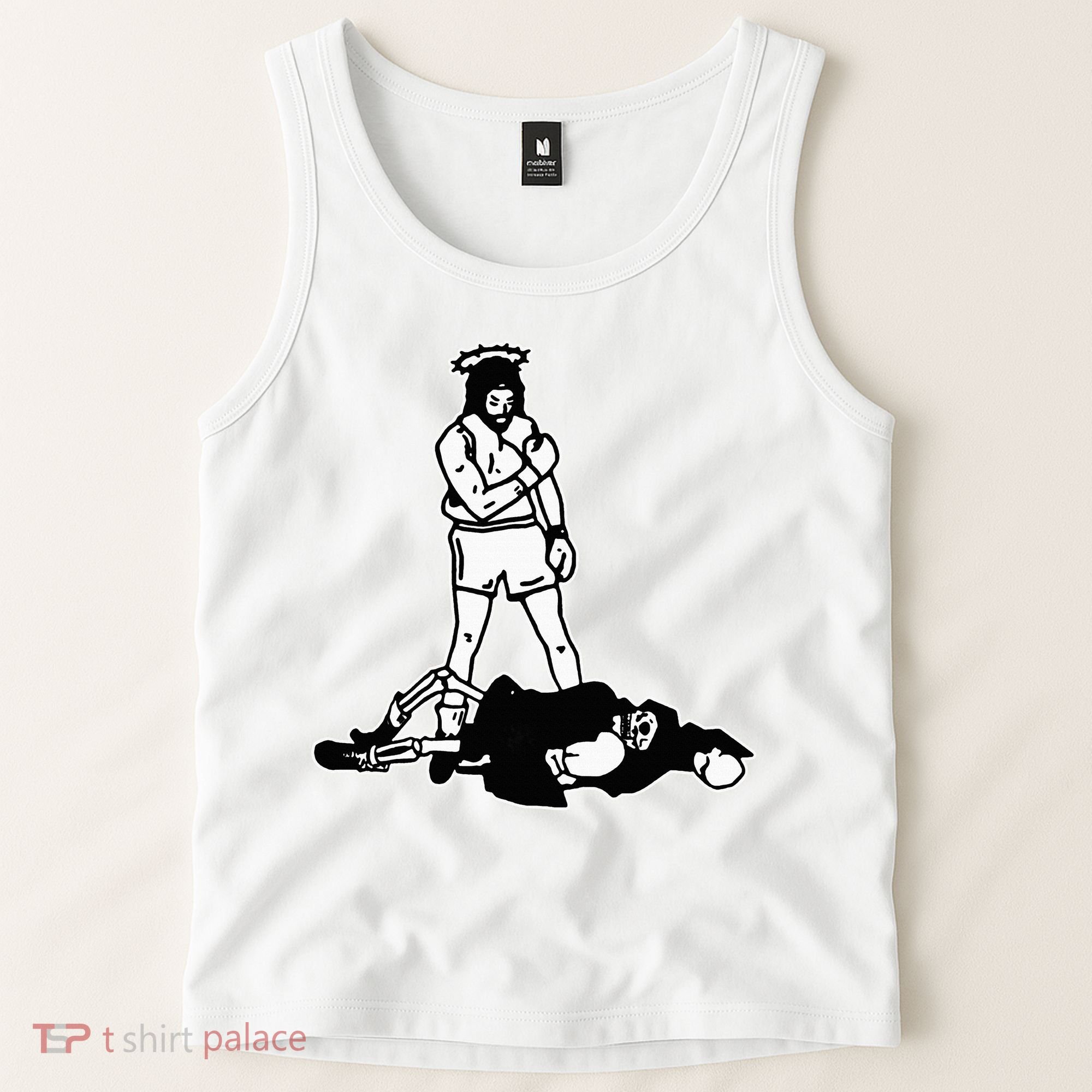 Jesus Knockout Grim Reaper X Jesus Conquers Death Boxing Tank Top