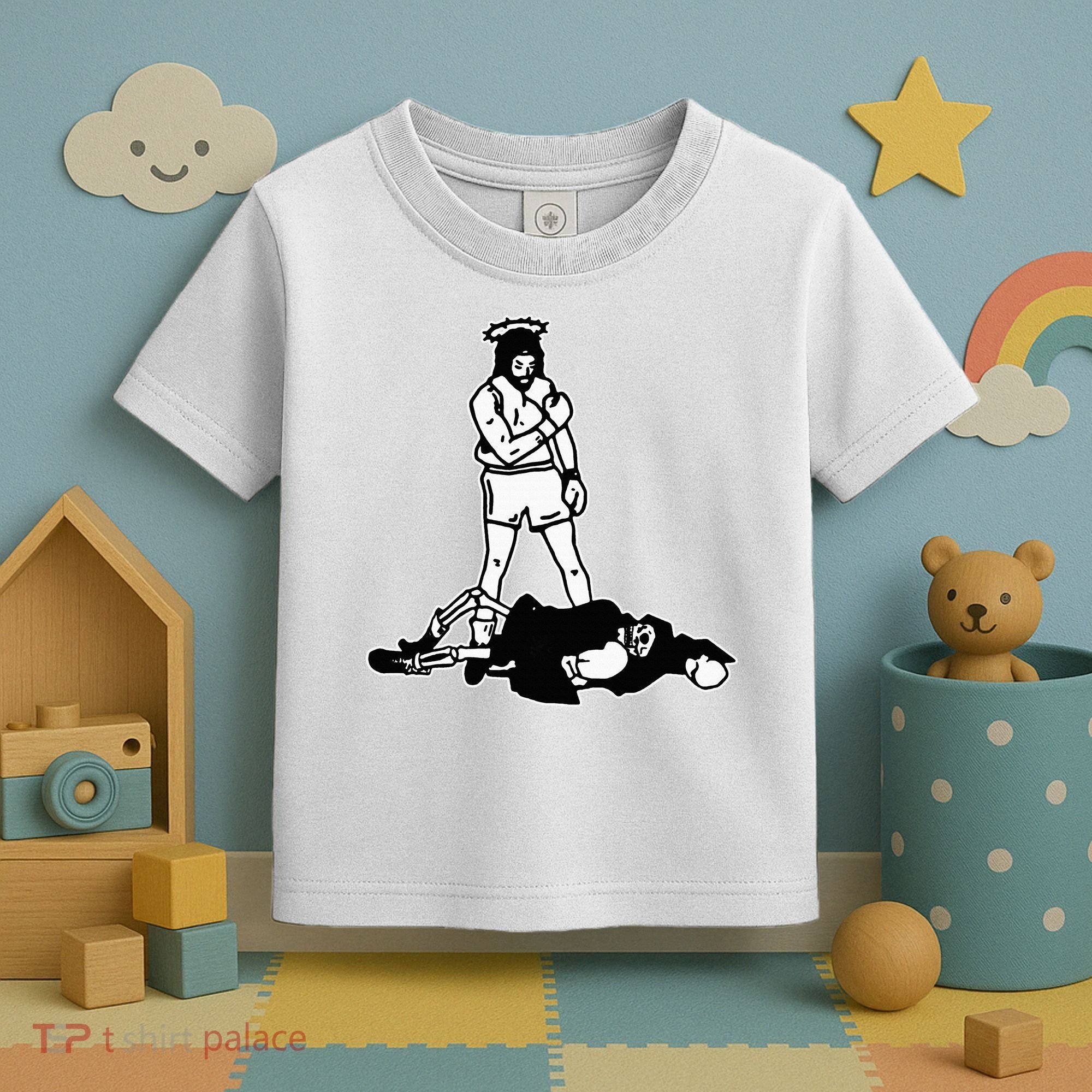 Jesus Knockout Grim Reaper X Jesus Conquers Death Boxing Toddler T-Shirt