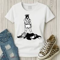 Jesus Knockout Grim Reaper X Jesus Conquers Death Boxing Women's T-Shirt thumb 3