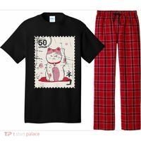 Japanese Kawaii Lucky Cat Stamp Art Pajama Set thumb 0