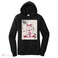 Japanese Kawaii Lucky Cat Stamp Art Women's Hoodie thumb 0