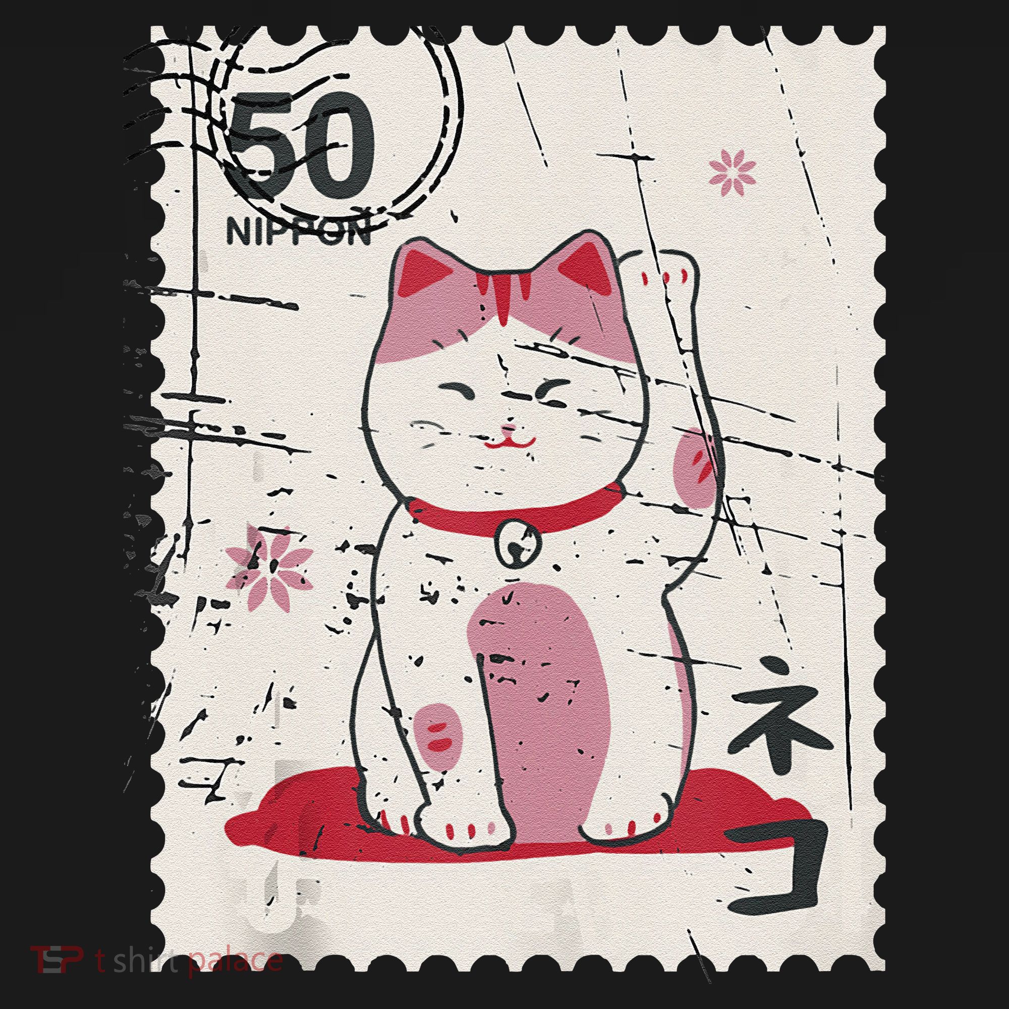 Japanese Kawaii Lucky Cat Stamp Art Women's Hoodie