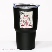 Japanese Kawaii Lucky Cat Stamp Art Tumbler thumb 0