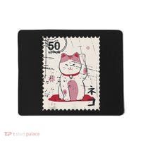 Japanese Kawaii Lucky Cat Stamp Art Mousepad thumb 0