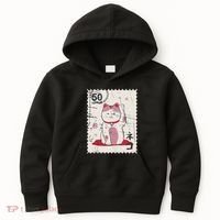 Japanese Kawaii Lucky Cat Stamp Art Kids Hoodie thumb 0