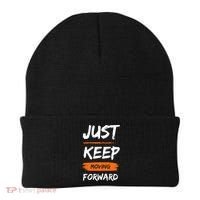 Just Keep Moving Forward Motivational Quote Beanie thumb 0