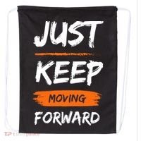 Just Keep Moving Forward Motivational Quote Drawstring Bag thumb 0