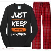 Just Keep Moving Forward Motivational Quote Long Sleeve Pajama Set thumb 0