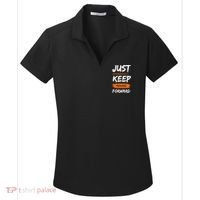 Just Keep Moving Forward Motivational Quote Women's Dry Zone Grid Polo thumb 0