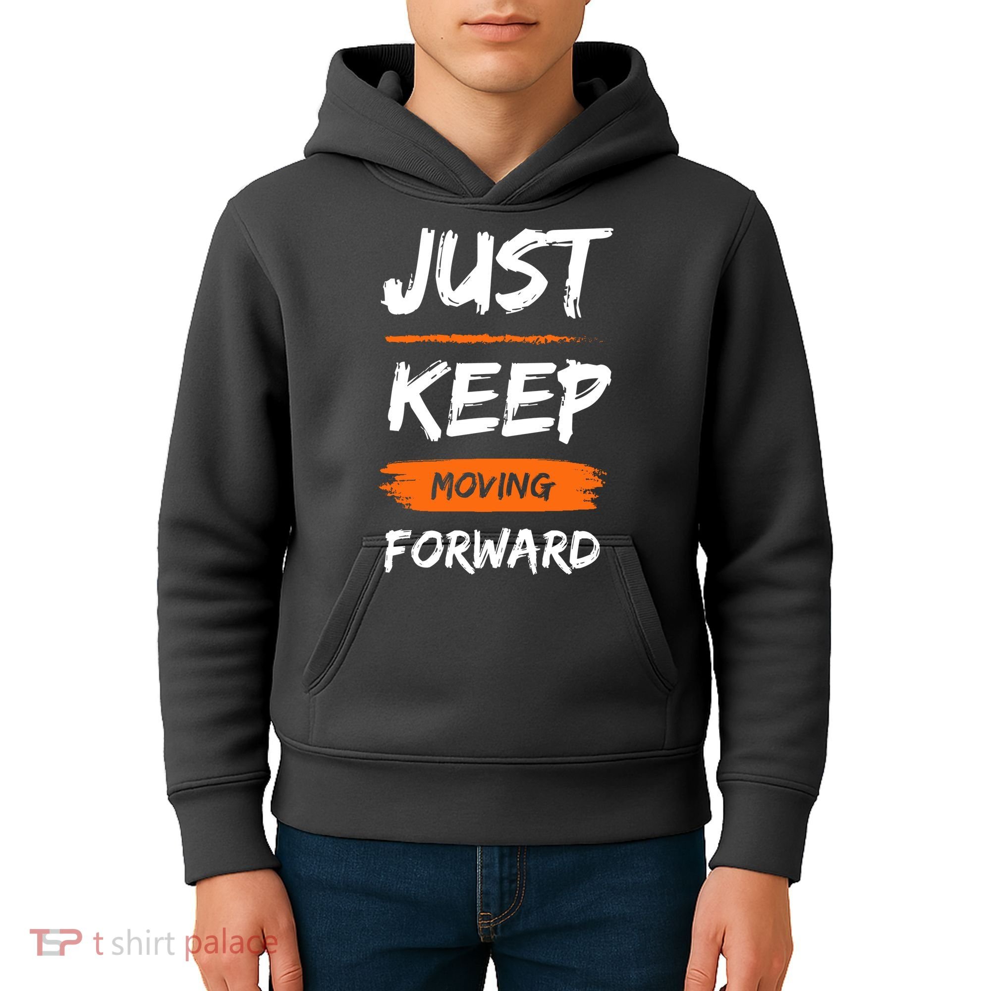 Just Keep Moving Forward Motivational Quote Kids Hoodie