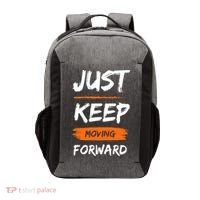Just Keep Moving Forward Motivational Quote Vector Backpack thumb 0