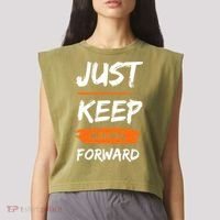 Just Keep Moving Forward Motivational Quote Garment-Dyed Women's Muscle Tee thumb 2