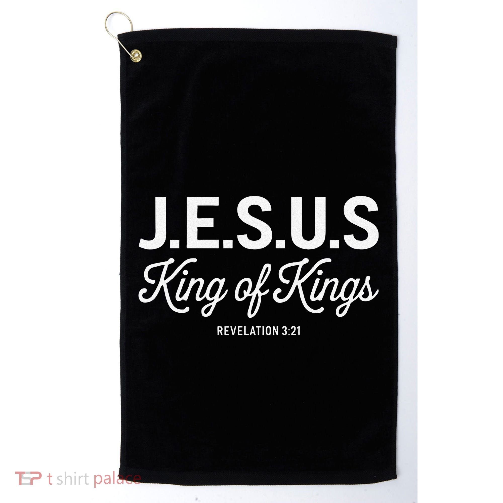Jesus King Of Kings Revelation 3 21 Golf Towel