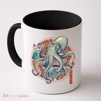 Japanese Kracken Octopus Monster Coffee Mug thumb 0