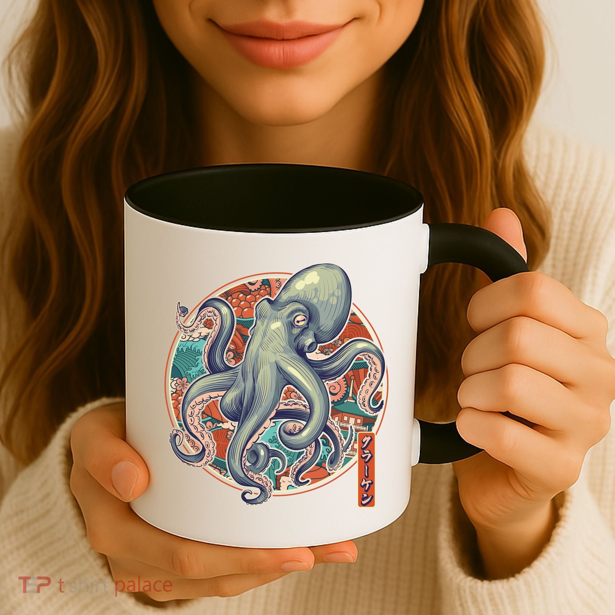 Japanese Kracken Octopus Monster Coffee Mug