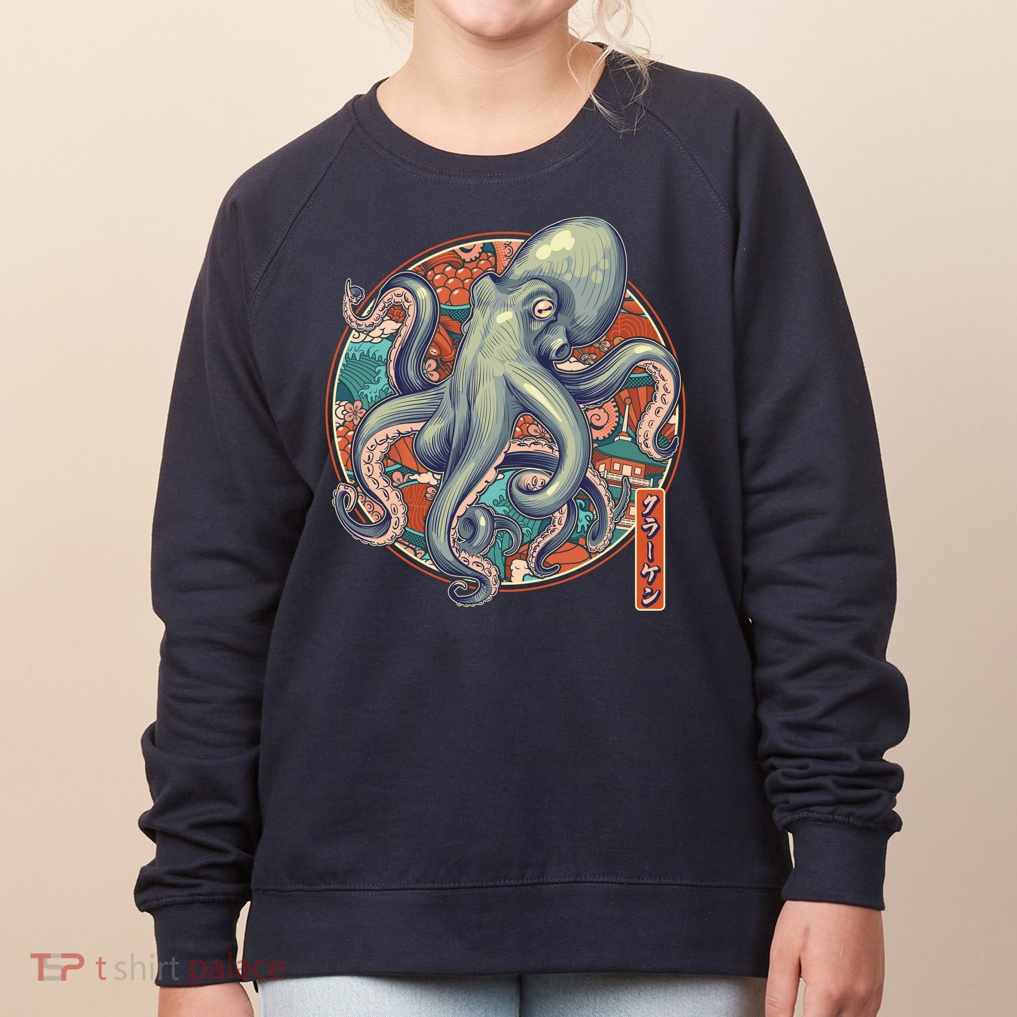 Japanese Kracken Octopus Monster Women's Sweatshirt