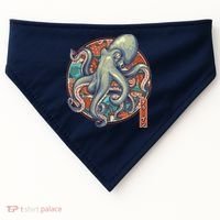 Japanese Kracken Octopus Monster USA-Made Doggie Bandana thumb 0