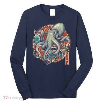 Japanese Kracken Octopus Monster Long Sleeve Shirt