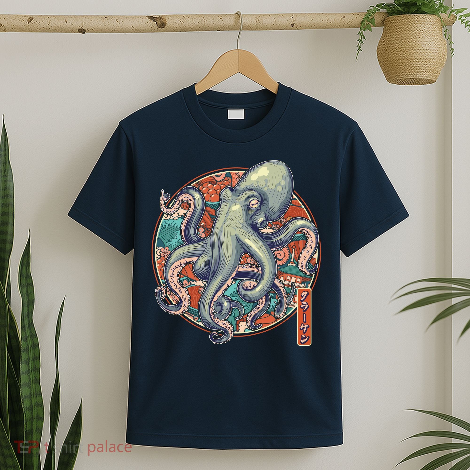 Japanese Kracken Octopus Monster T-Shirt