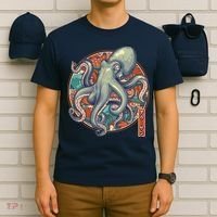 Japanese Kracken Octopus Monster T-Shirt thumb 6