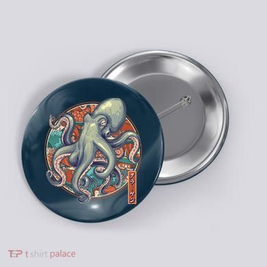 Japanese Kracken Octopus Monster Button