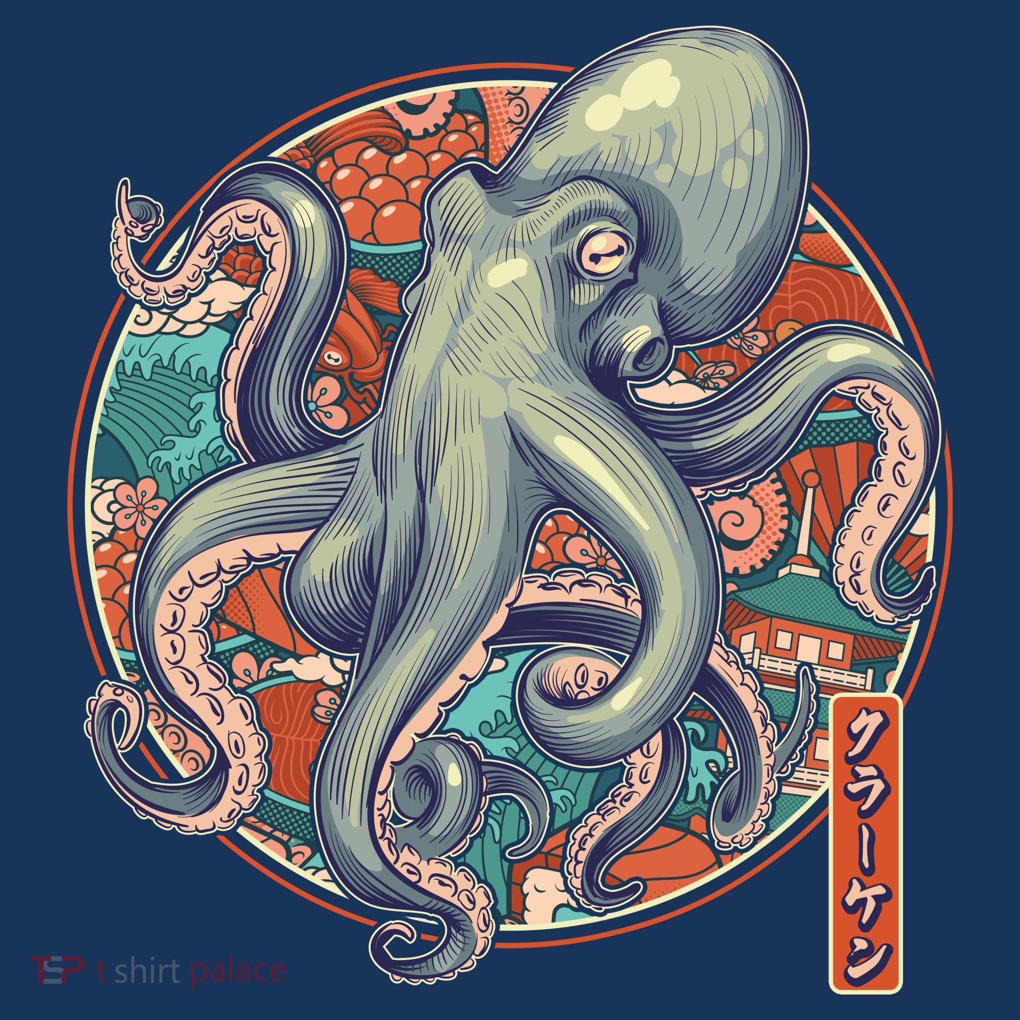 Japanese Kracken Octopus Monster Mousepad