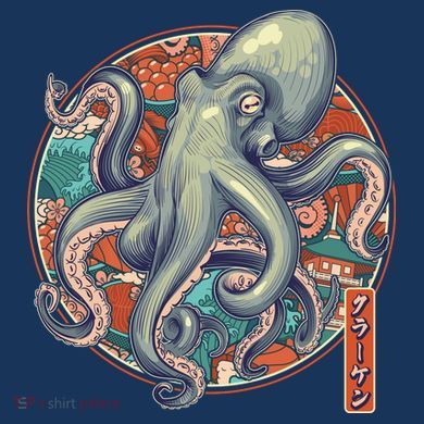 Japanese Kracken Octopus Monster Tie-Dye Long Sleeve Shirt