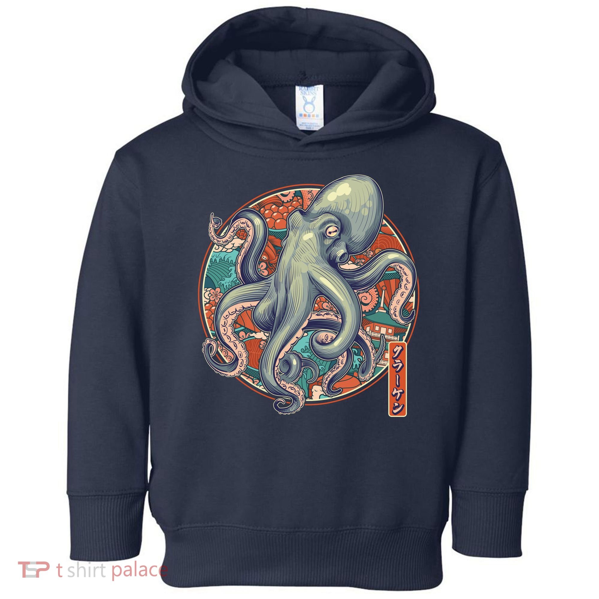 Japanese Kracken Octopus Monster Toddler Hoodie
