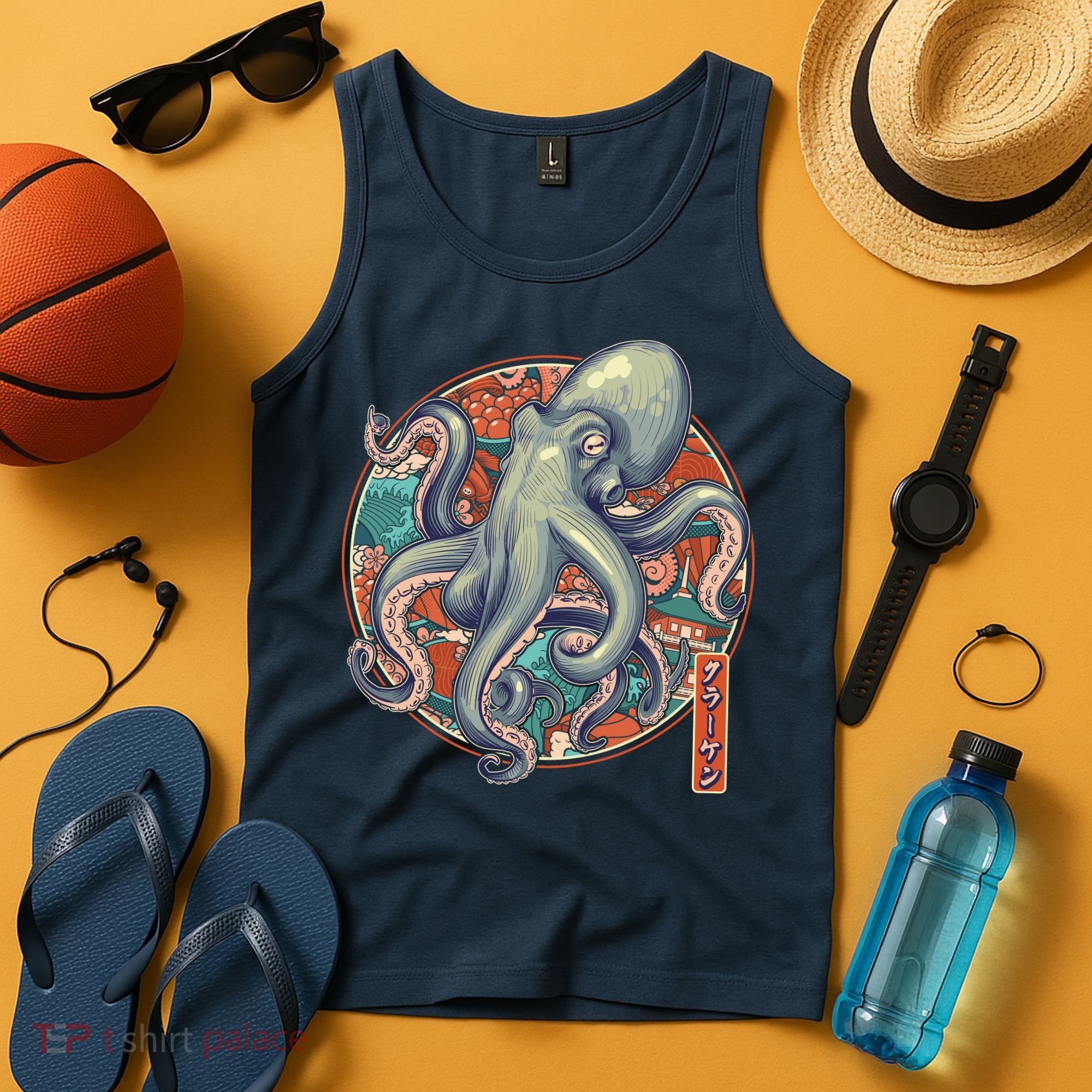 Japanese Kracken Octopus Monster Tank Top