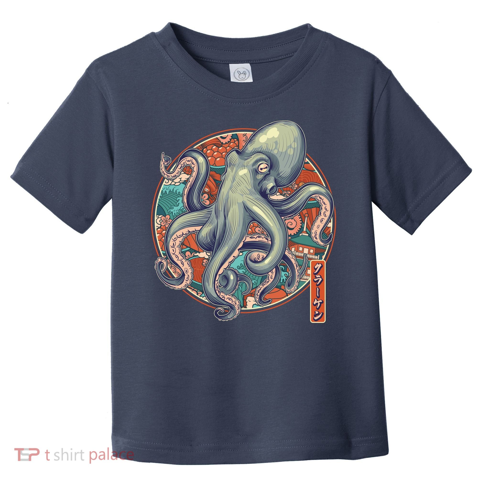 Japanese Kracken Octopus Monster Toddler T-Shirt