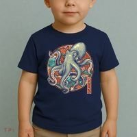 Japanese Kracken Octopus Monster Toddler T-Shirt thumb 2