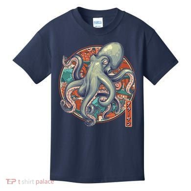 Japanese Kracken Octopus Monster Kids T-Shirt